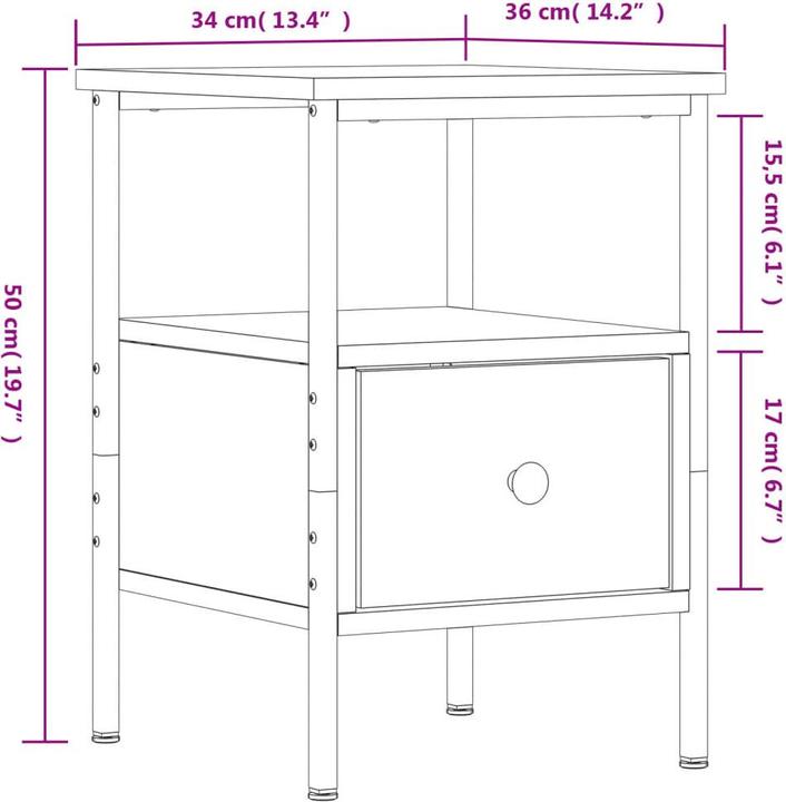 Immagine prodotto vidaXL Nachttisch (34 x 36 x 50 cm)