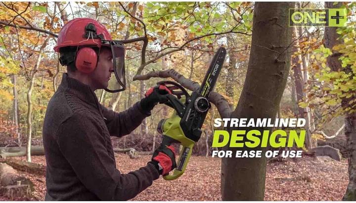 Actual product image Ryobi one+ cordless chainsaw rcs1830-140b. 18volt (Battery chain saw)