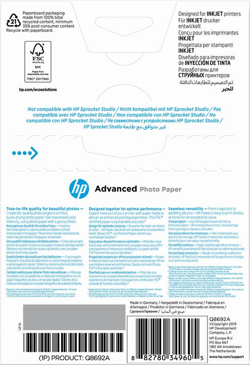Actual product image HP Q8692a (250 g/m², 10 x 15 cm, 100 x)