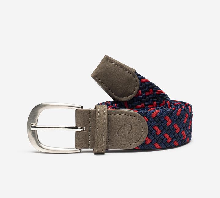 Inesis Elastic & stretchy braided Golf belt, Navy Blue and red