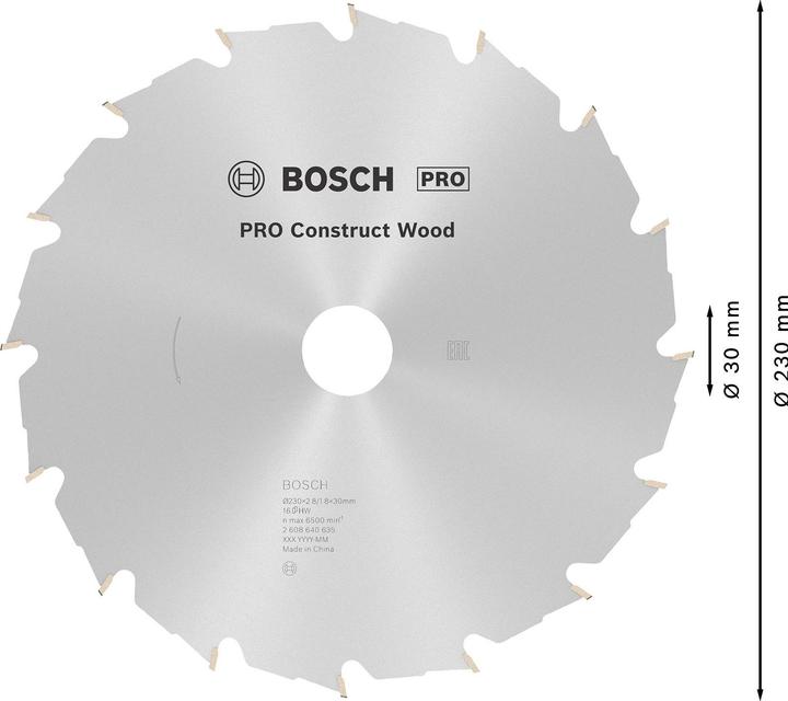 Actual product image Bosch Professional Zubehör PRO Construct Wood circular saw blade, 230 x 2.8 x 30 mm