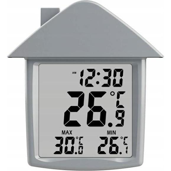 Terdens Termometr Zaokienny Transparentny, Termometro + Igrometro, Grigio
