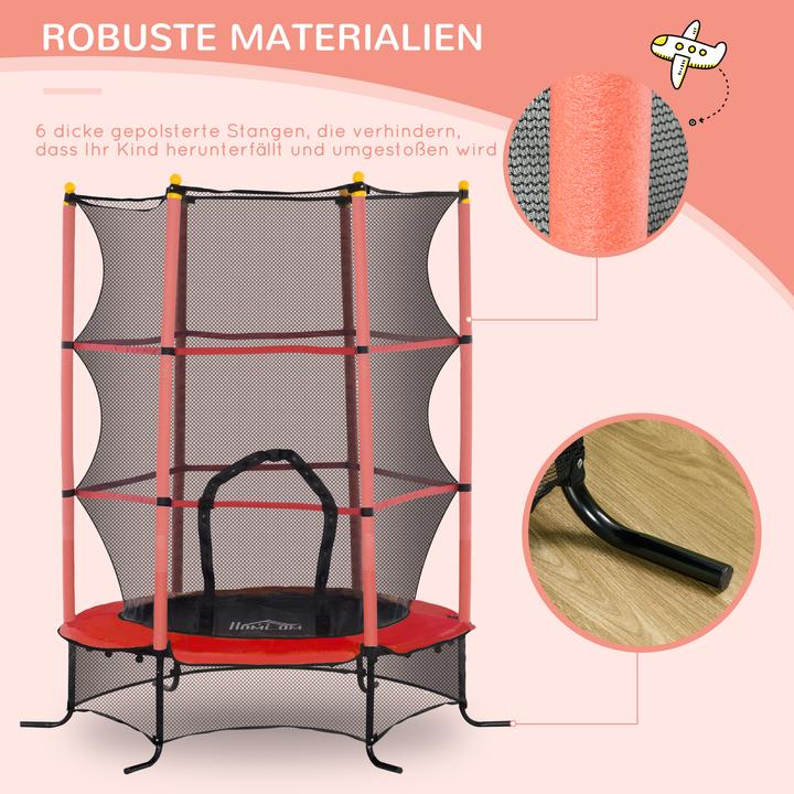 Produktbild Homcom Kindertrampolin Stahl, Kunststoff Rot (163 cm)