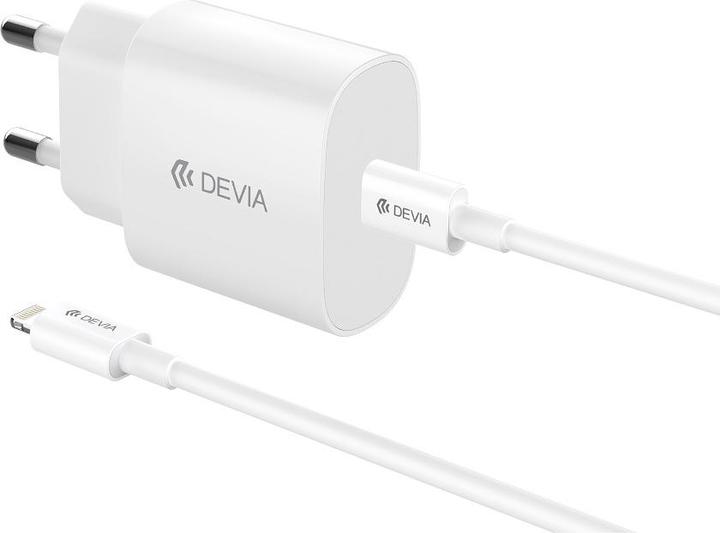 Devia wall charger Rocket PD 20W 1x USB-C white + cable USB-C - Lightning (20 W, 1 portion)