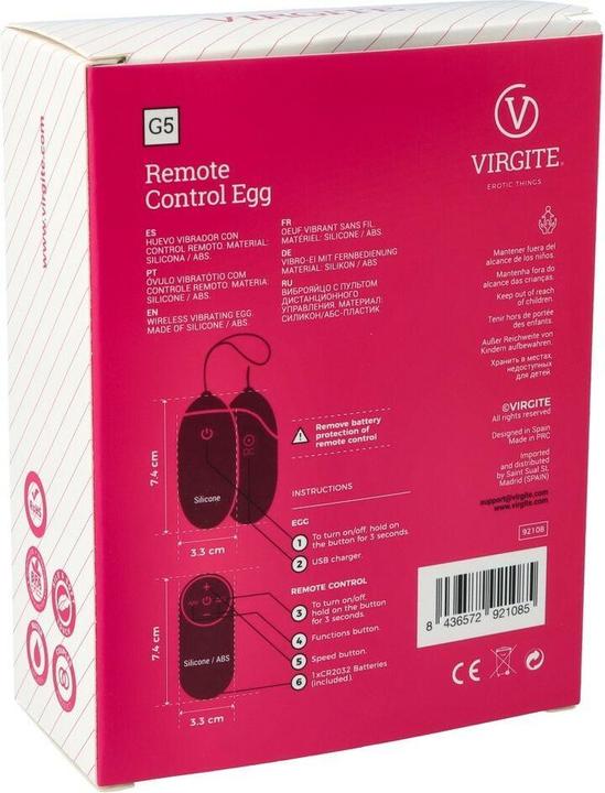 Actual product image Virgite Vibrator egg, G5, rechargeable, 230 g