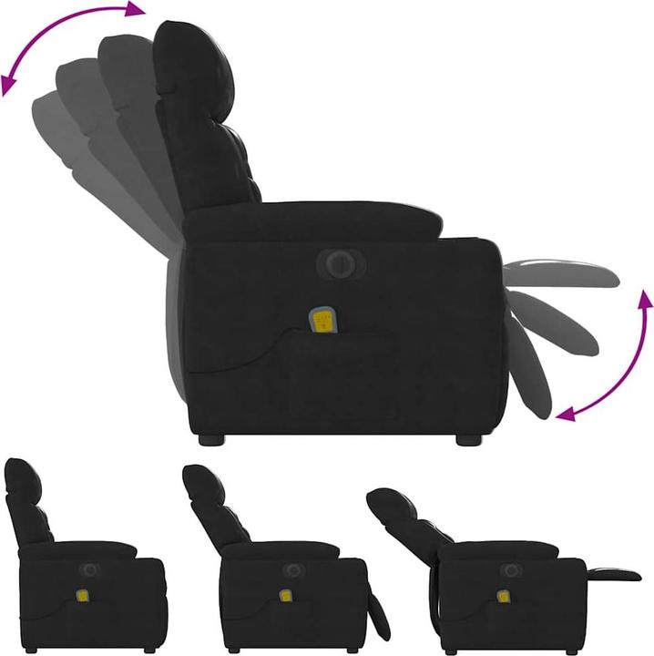 Produktbild VidaXL Massagesessel Elektrisch Schwarz Mikrofasergewebe Massagestuhl Sessel