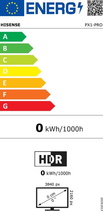 Energy Label Hisense PX1-PRO (4K, 2200 lm, 0.22:1)
