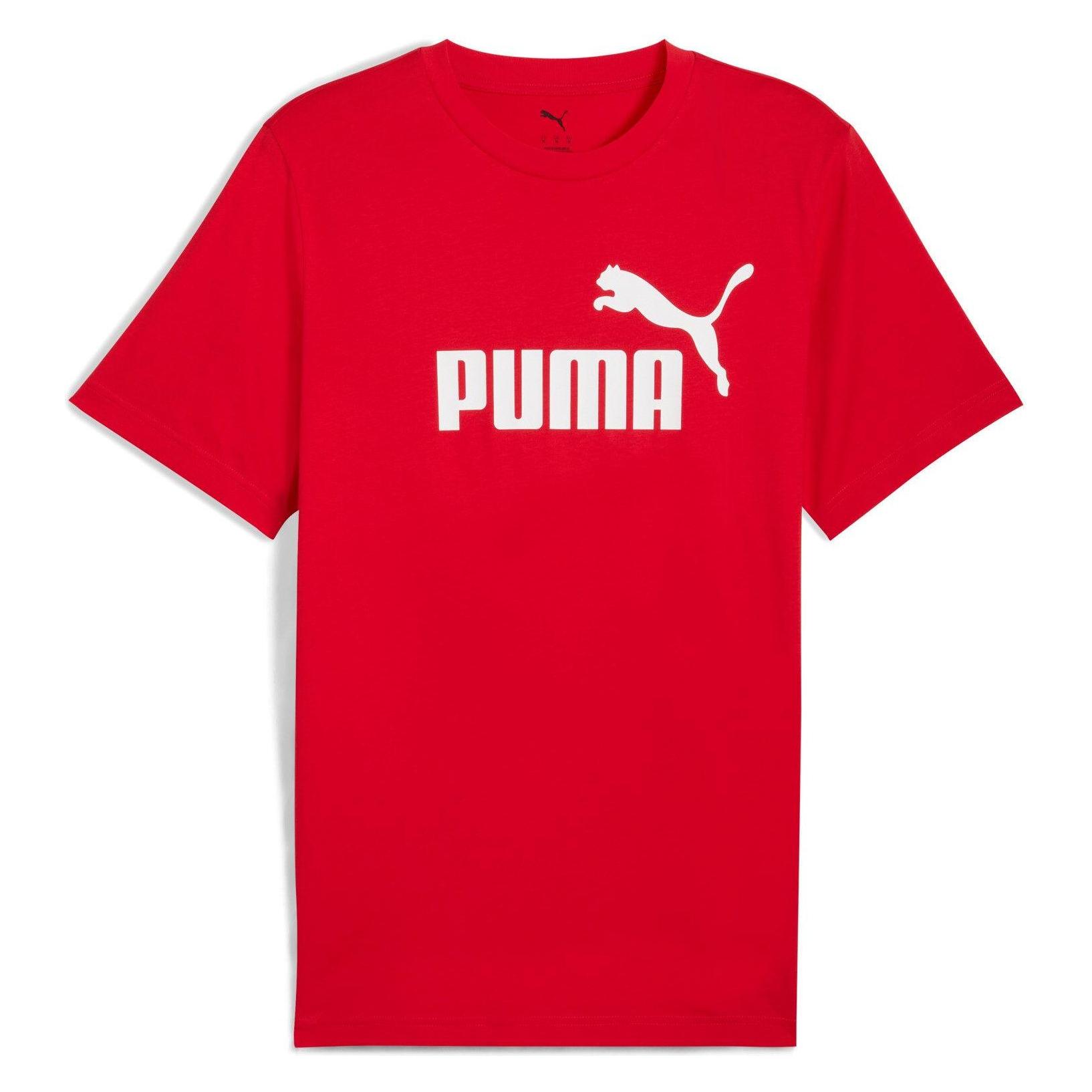 Puma, Mannen, Sportief Shirt, Ess Nr. 1 Logo T-shirt (S), Rood, S