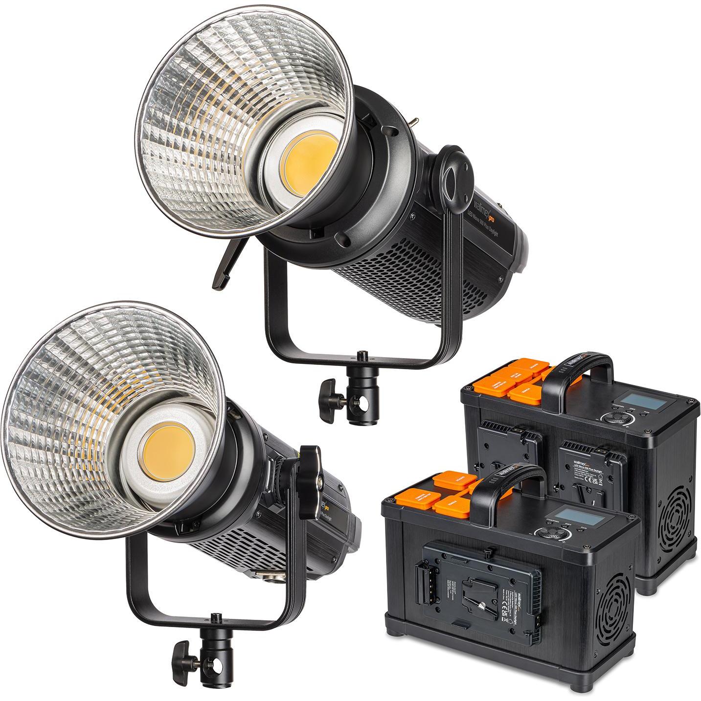 Thumbnail - Walimex pro LED Niova 350W/500W Plus Daylight Set (Studioleuchte), Dauerlicht, Schwarz