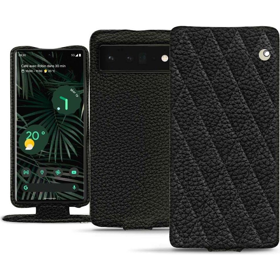 Noreve Lederschutzhülle vertikal (Google Pixel 6 Pro), Smartphone Hülle, Schwarz