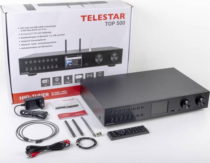 Produktbild Telestar TOP 500 sw HiFi-Tuner 43cm,Internet/DAB+/UKW,Streaming,BT,HM