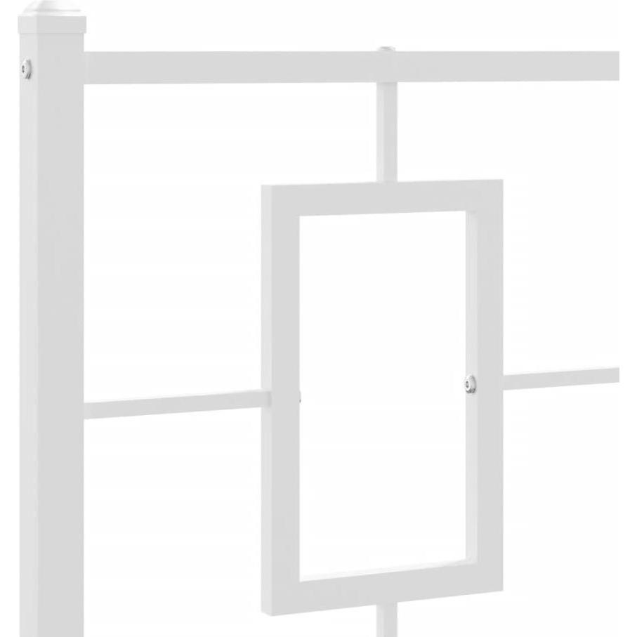 VidaXL, Bett Zubehör, Kopfteil Bettkopfteil Metallkopfteil Metallbeine Metall Weiss 75cm