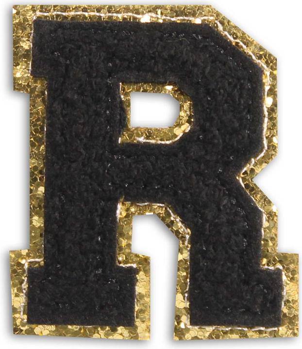 PhoneLook Autocollant sticker pour téléphone/tablette/ordinateur brodé en 3D noir Lettre R