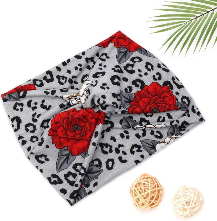 Produktbild Avizar Tiermuster Haarband Leopard und Rosen Raven