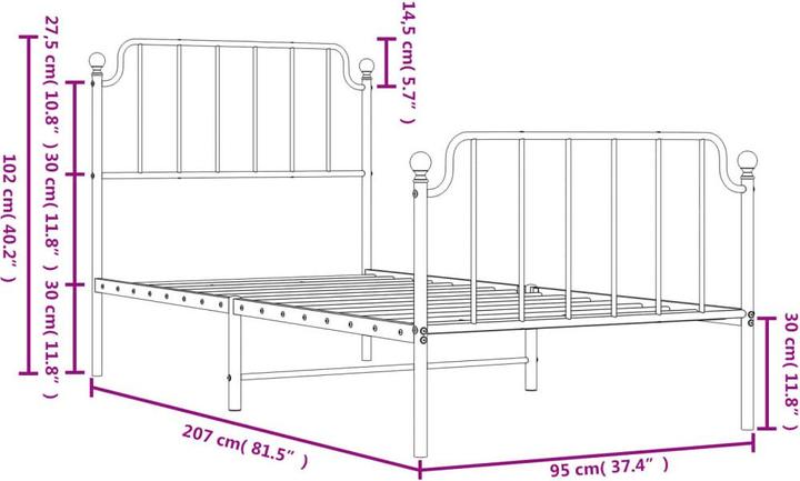 Image du produit vidaXL Bettgestell (90 x 200 cm)