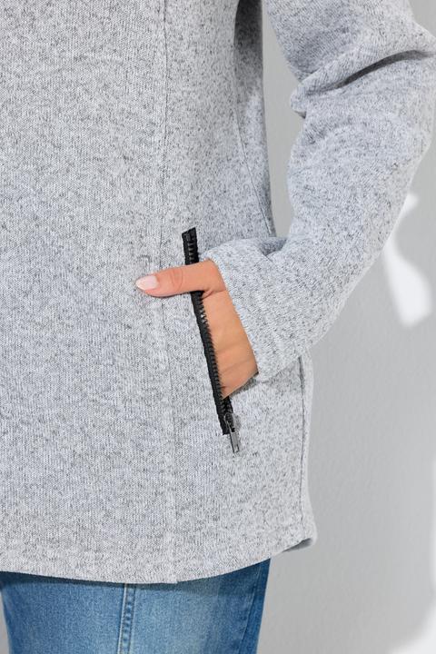 Produktbild Ulla Popken Strickfleece-Jacke, Kapuze, Reissverschlusstaschen (60)