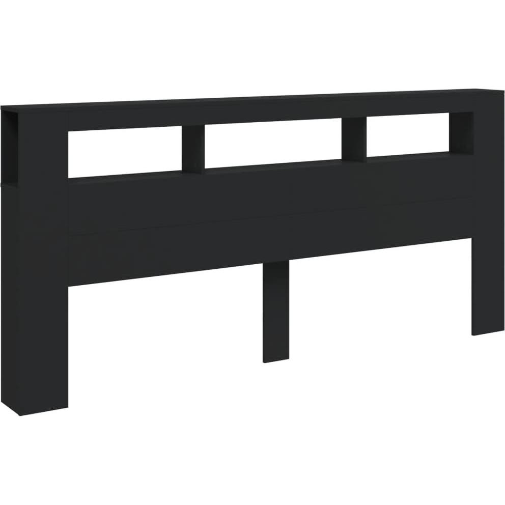 VidaXL, Bett Zubehör, LED-Kopfteil Schwarz 220x18,5x103,5 cm Holzwerkstoff,Farbe