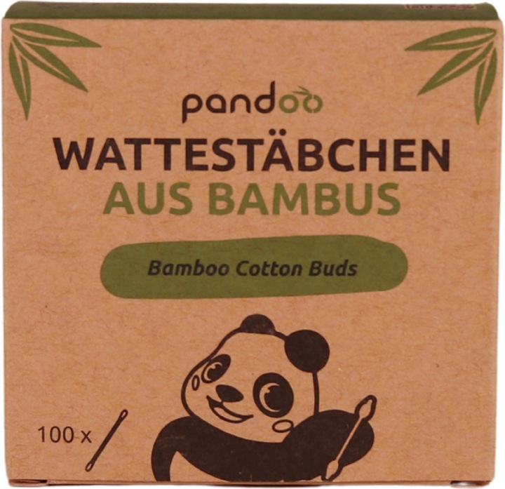 Pandoo Wattestäbchen aus Bambus und Bio-Baumwolle 100 Stk