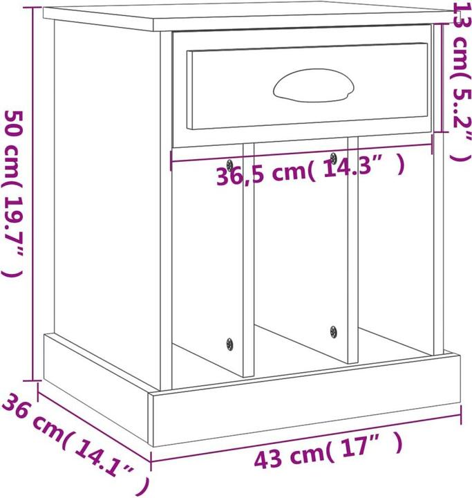 Immagine prodotto vidaXL Nachttisch (43 x 36 x 50 cm)