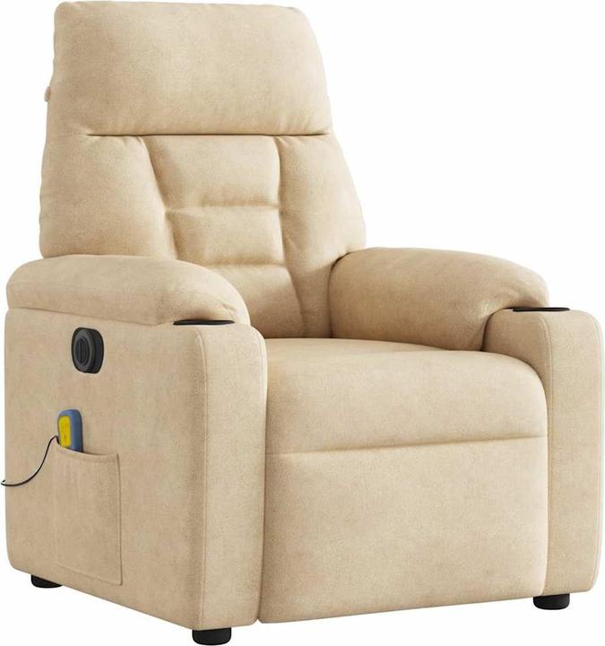 Produktbild VidaXL Massagesessel Elektrisch Creme Mikrofasergewebe Massagestuhl Sessel
