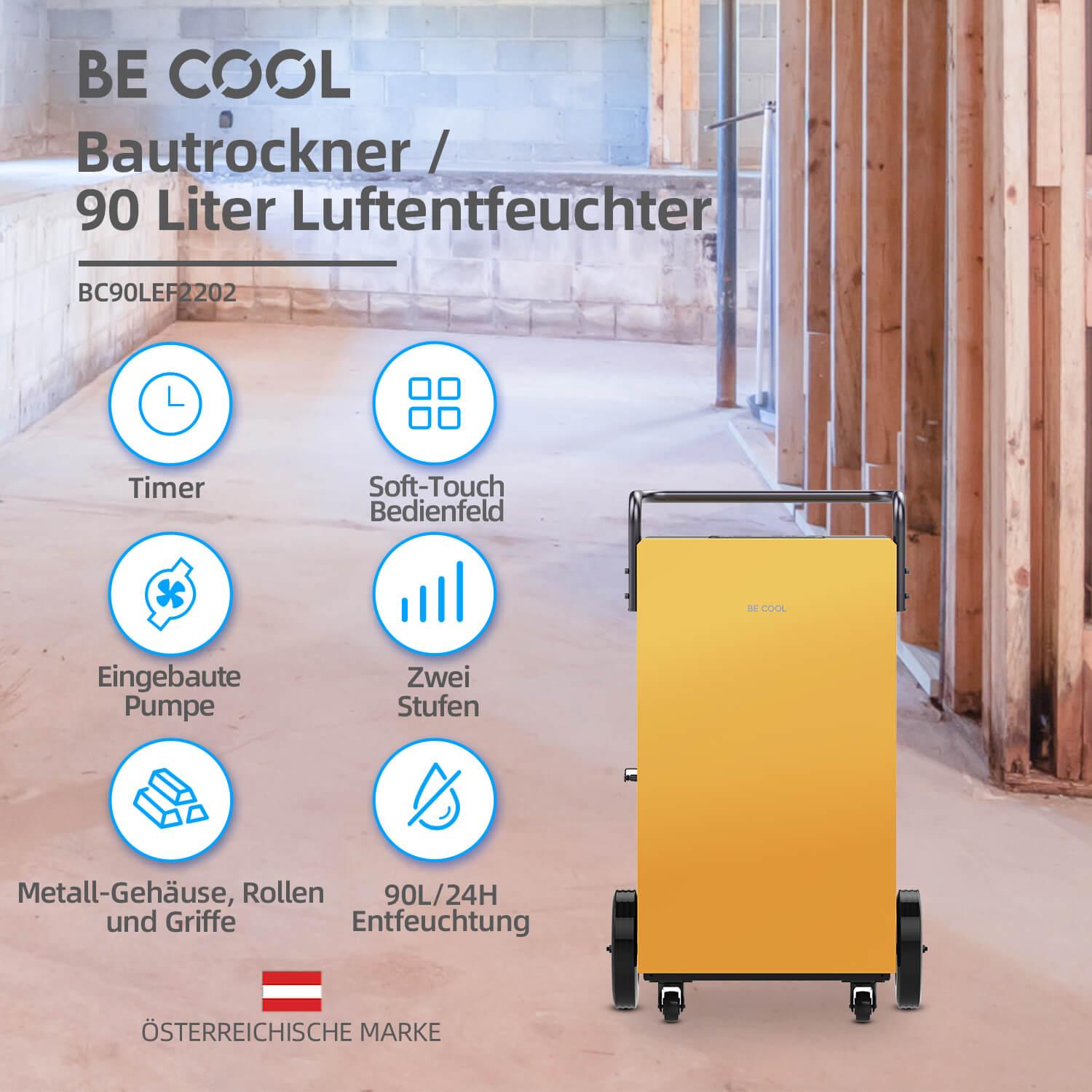 Thumbnail - BeCool Bautrockner / Luftentfeuchter 90 Liter, Luftentfeuchter, Schwarz, Gelb