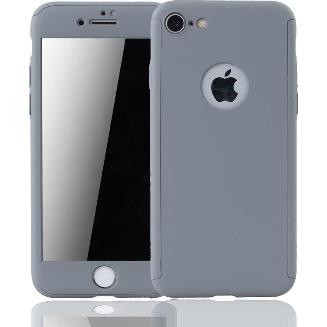 Thumbnail - König Design Hülle Handy Schutz für Apple iPhone 8 Full Case Cover Displayschutz Bumper Grau (Apple iPhone 8), Smartphon...