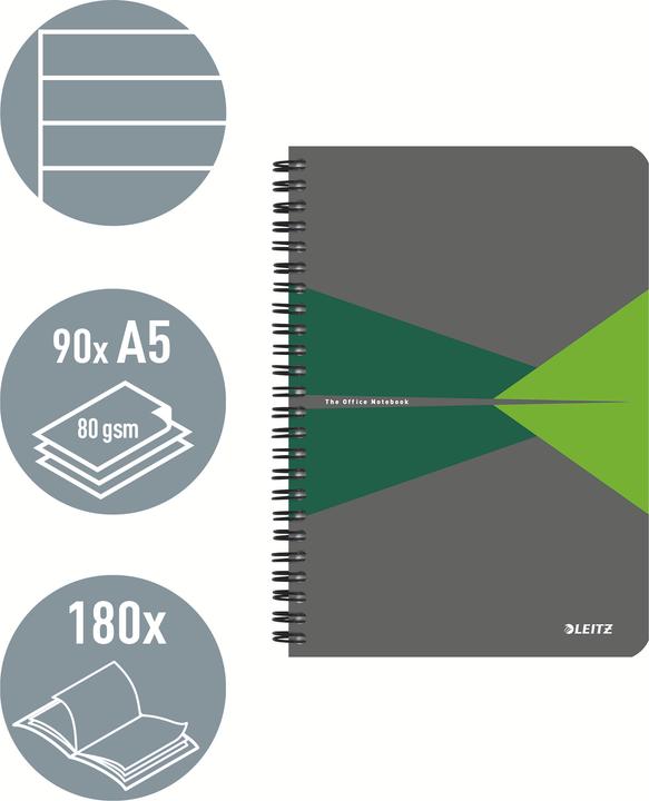 Image du produit Leitz Notebook Office (A5, À rayures, Couverture rigide)