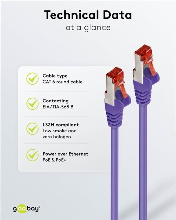 Produktbild Goobay Netzwerkkabel (S/FTP, CAT6, 1 m)