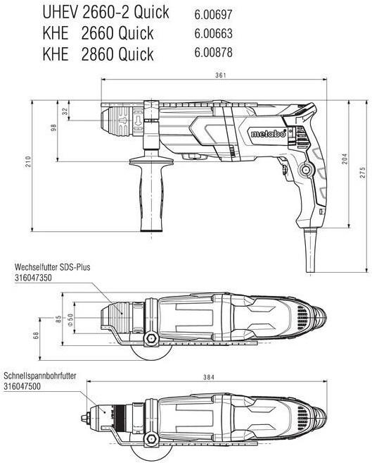 Image du produit Metabo UHE 2660-2 Quick (Fonctionnement sur secteur)