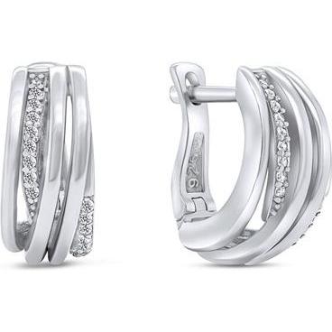Brilio, Ohrringe, Silver - Fancy silver earrings with zircons EA259W