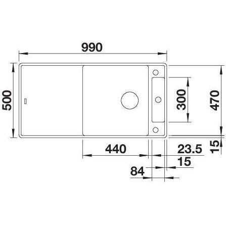 Thumbnail - Blanco, Spülbecken, Axia III XL 6 S-F (99 cm, 50 cm)
