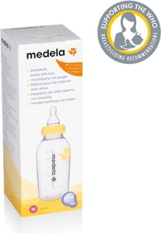Produktbild Medela Milchflasche 250 ml mit Sauger M (Mittlerer Fluss / 4 bis 6 Monate) (250 ml)