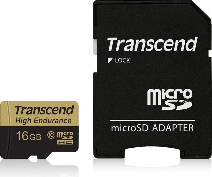 Image du produit Transcend haute endurance (16 Go, microSDHC, U1, UHS-I)