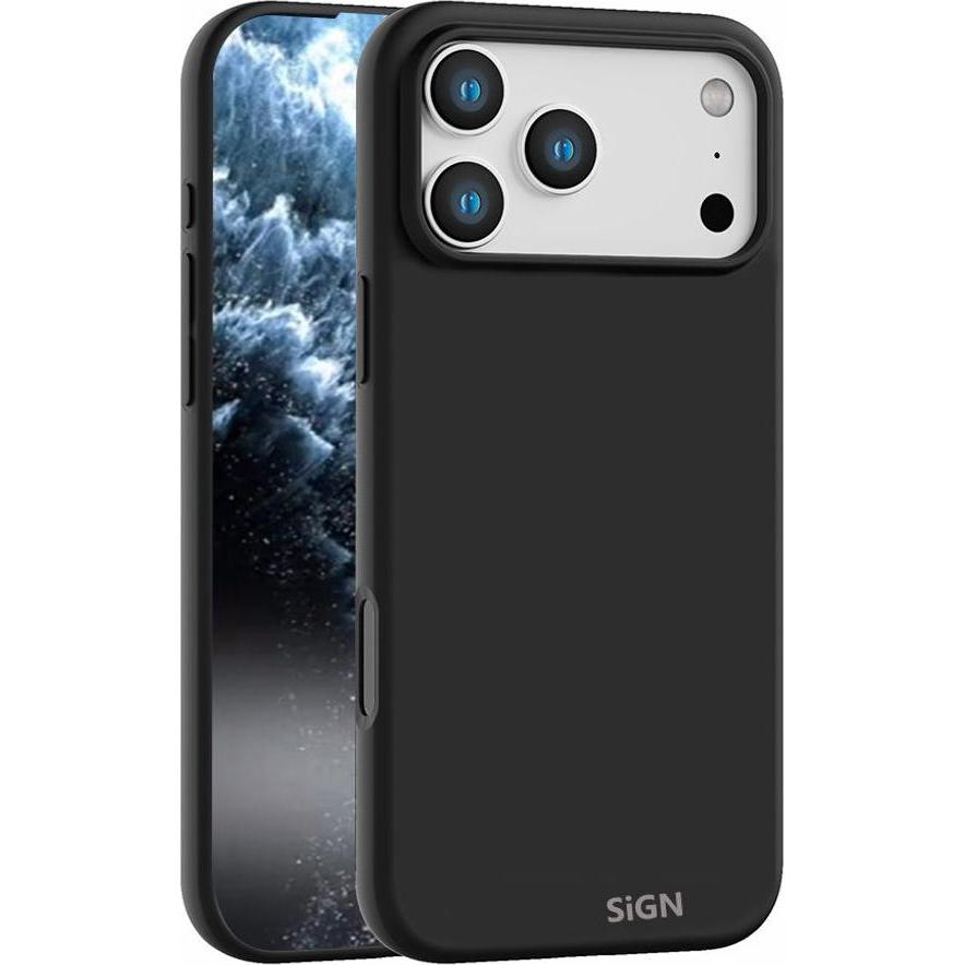 SIGN Liquid Silicone Case for iPhone 17 Pro Max - Black (Apple iPhone 17 Pro Max), Cover smartphone, Nero