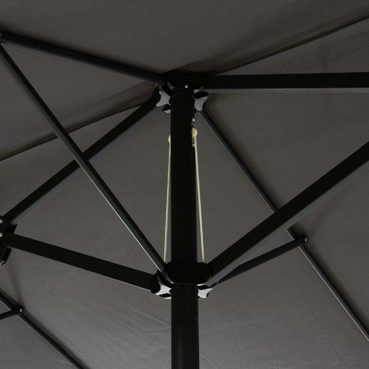 Actual product image VCM Doppelsonnenschirm XXL Sonnenschirm Anthrazit 4,50m m. Kurbel Polyester 180g/m² (2.65 m)