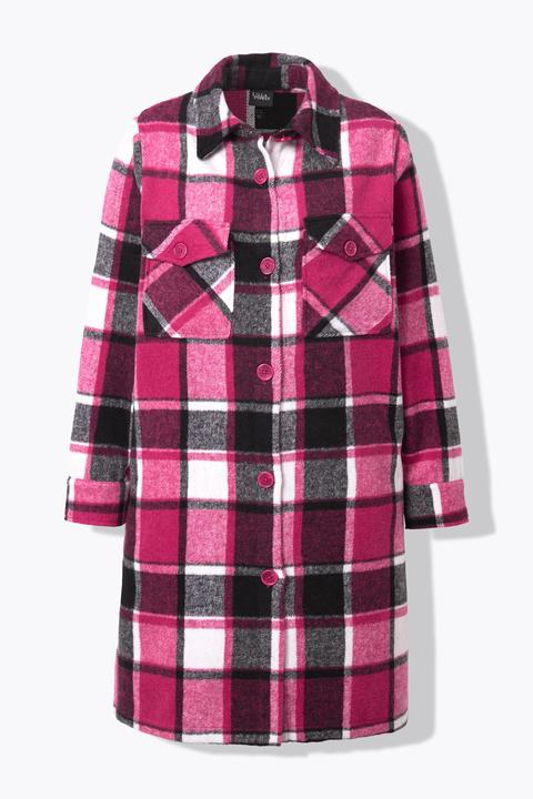 Actual product image Ulla Popken Plaid Long Sleeve Shacket (46, 48)