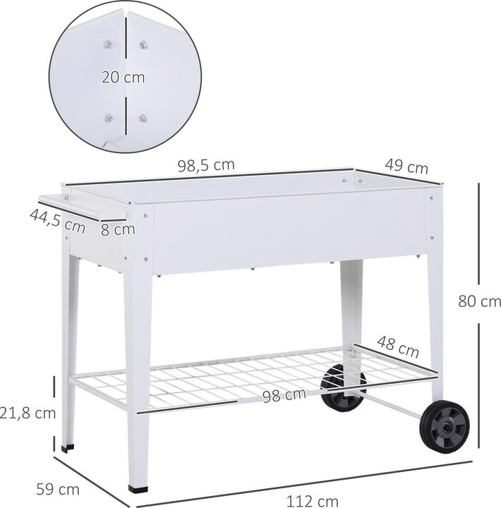 Produktbild Outsunny Mobiler Pflanzenwagen mit Stauraum