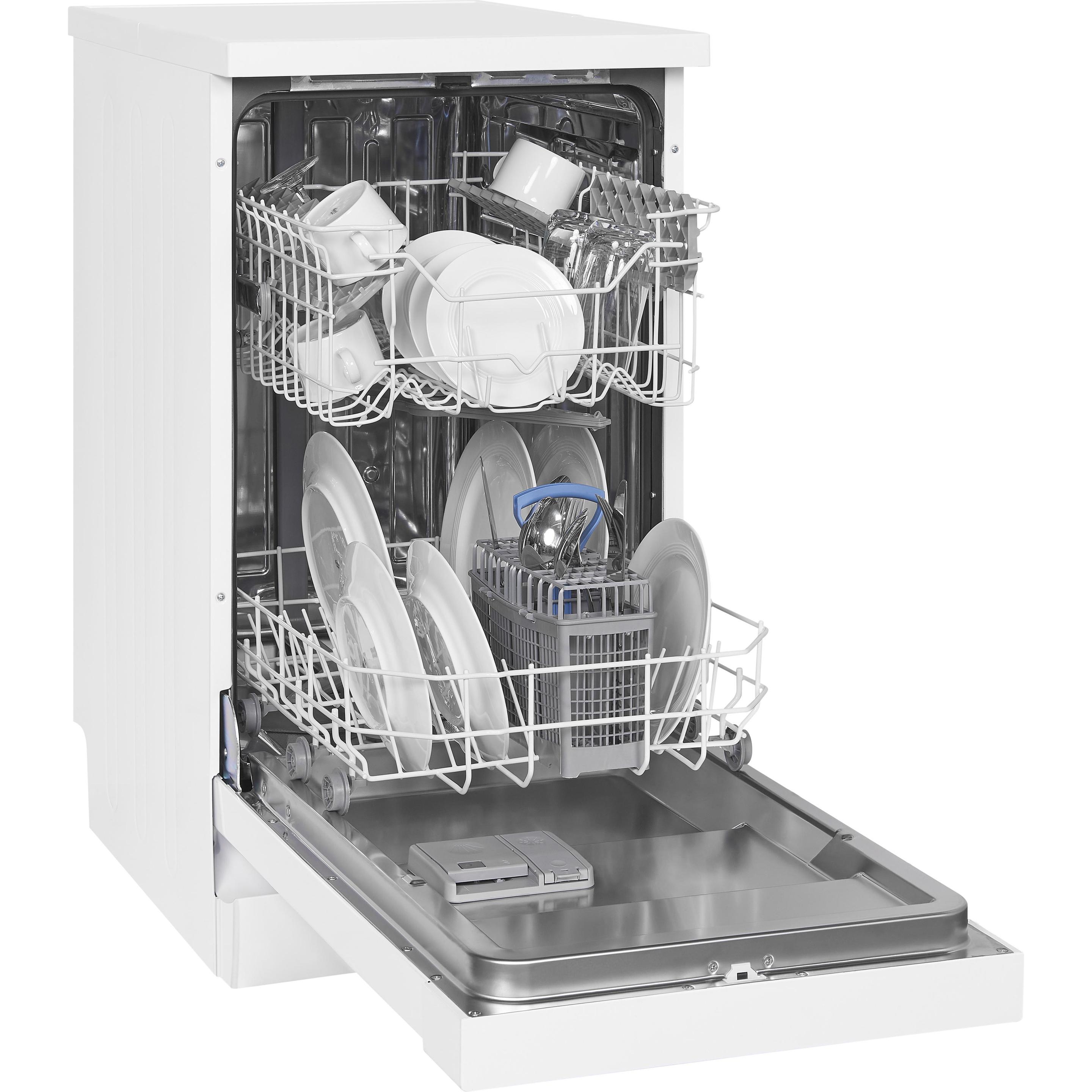 Exquisit GSP9310-060E weiss, Geschirrspüler (Standgerät), Geschirrspüler Freistehend, Weiss