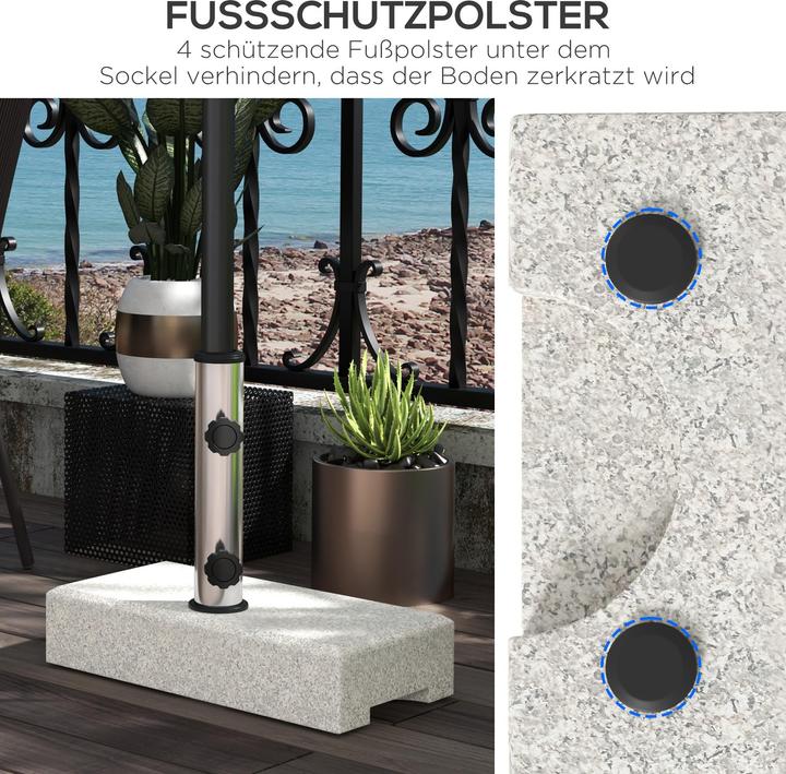 Produktbild Outsunny Sonnenschirmständer Granit Grau