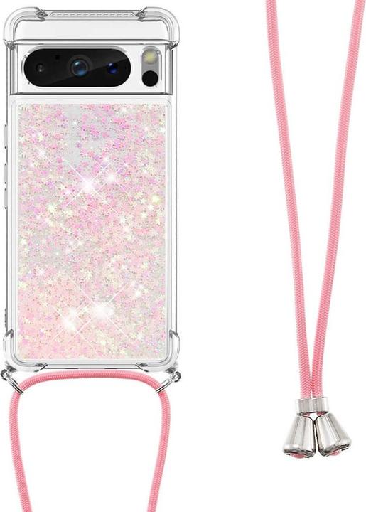 Produktbild Cover-Discount Google Pixel 8 Pro - Glitzer Hülle mit Umhängeband rosa (Google Pixel 8 Pro)