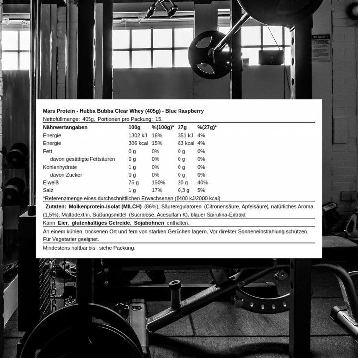 Actual product image Hubba Bubba Clear Whey (Blue Raspberry, 1 pcs., 405 g)