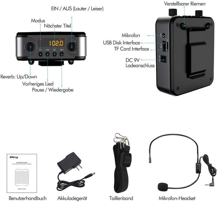 Actual product image Giecy Voice amplifier, portable, 30W