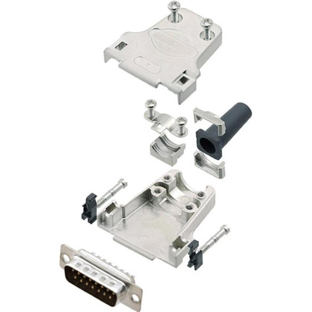 Amphenol L17DTZF09-RG+L717SDE09P D-SUB Stiftleisten-Set 180 ° Polzahl (num): 9, Elektronikkabel + Stecker, Silber