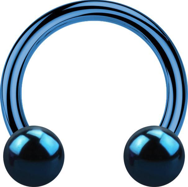Image du produit Star Piercing Micro Circular Barbell femelle bleu foncé avec deux billes (Titane G23)