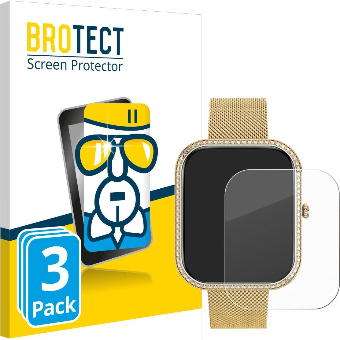 BROTECT Schutzglas Schutzfolie Displayschutz Display Schutz Glas Folie klar, Smartwatch Schutzfolie, Transparent