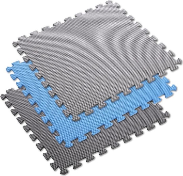 Actual product image One Folding mat for training HMS MP10, light gray-blue-dark gray, 60x60x1.0 cm, 9 parts (1 cm)