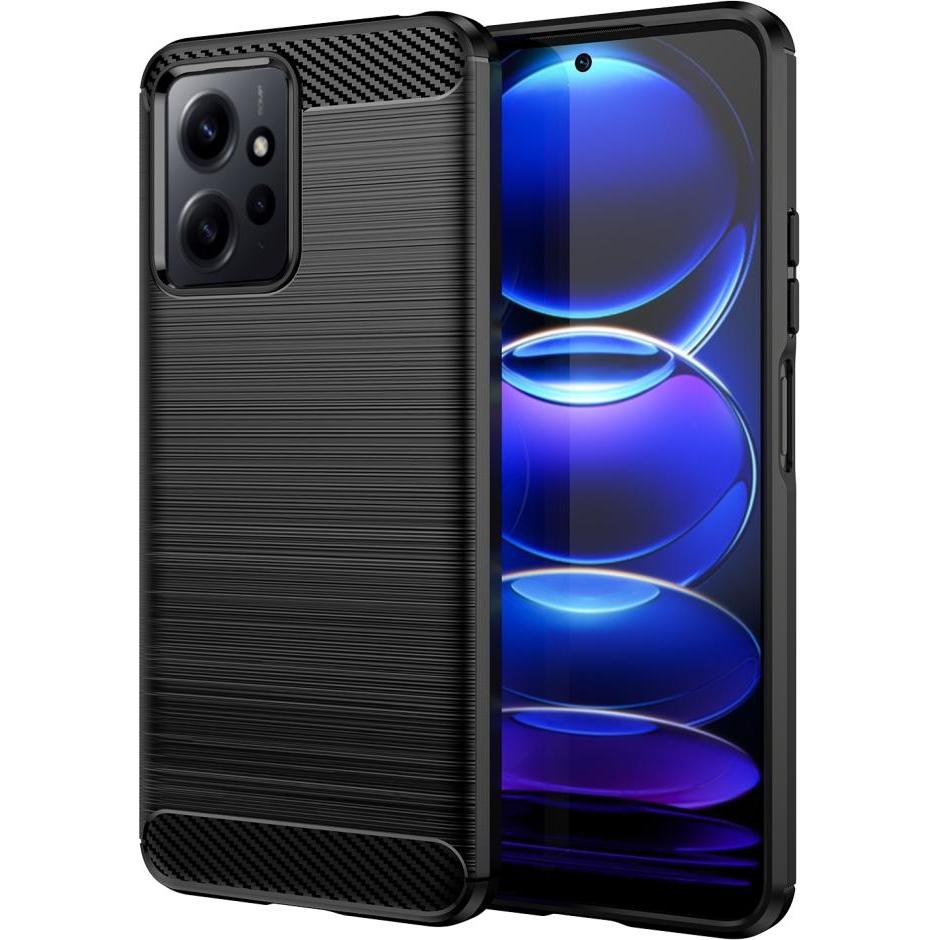 Thumbnail - Screenguard Xiaomi Redmi Note 12 4G Hülle Carbon Brushed Soft TPU (Xiaomi Redmi Note 12), Smartphone Hülle, Schwarz