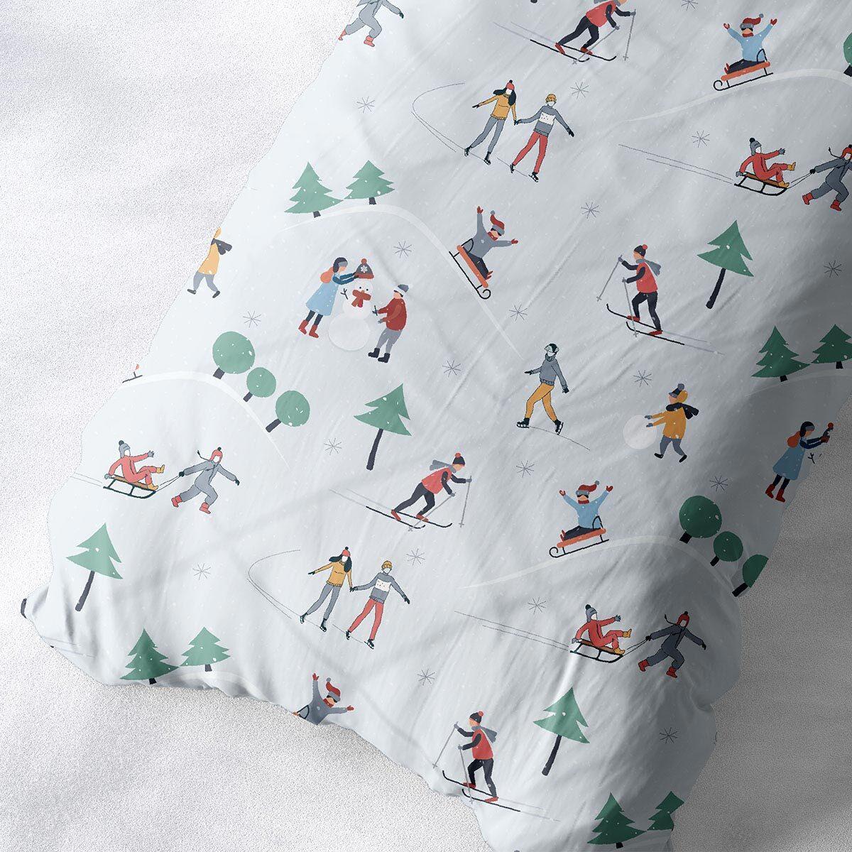 Thumbnail - Traumschlaf, Bettwäsche, Skifahrer (Bettwäsche Set, 155x220 cm + 80x80 cm)