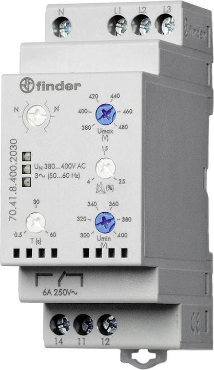 Finder Relais de surveillance de la tension 380-415V ac,3P