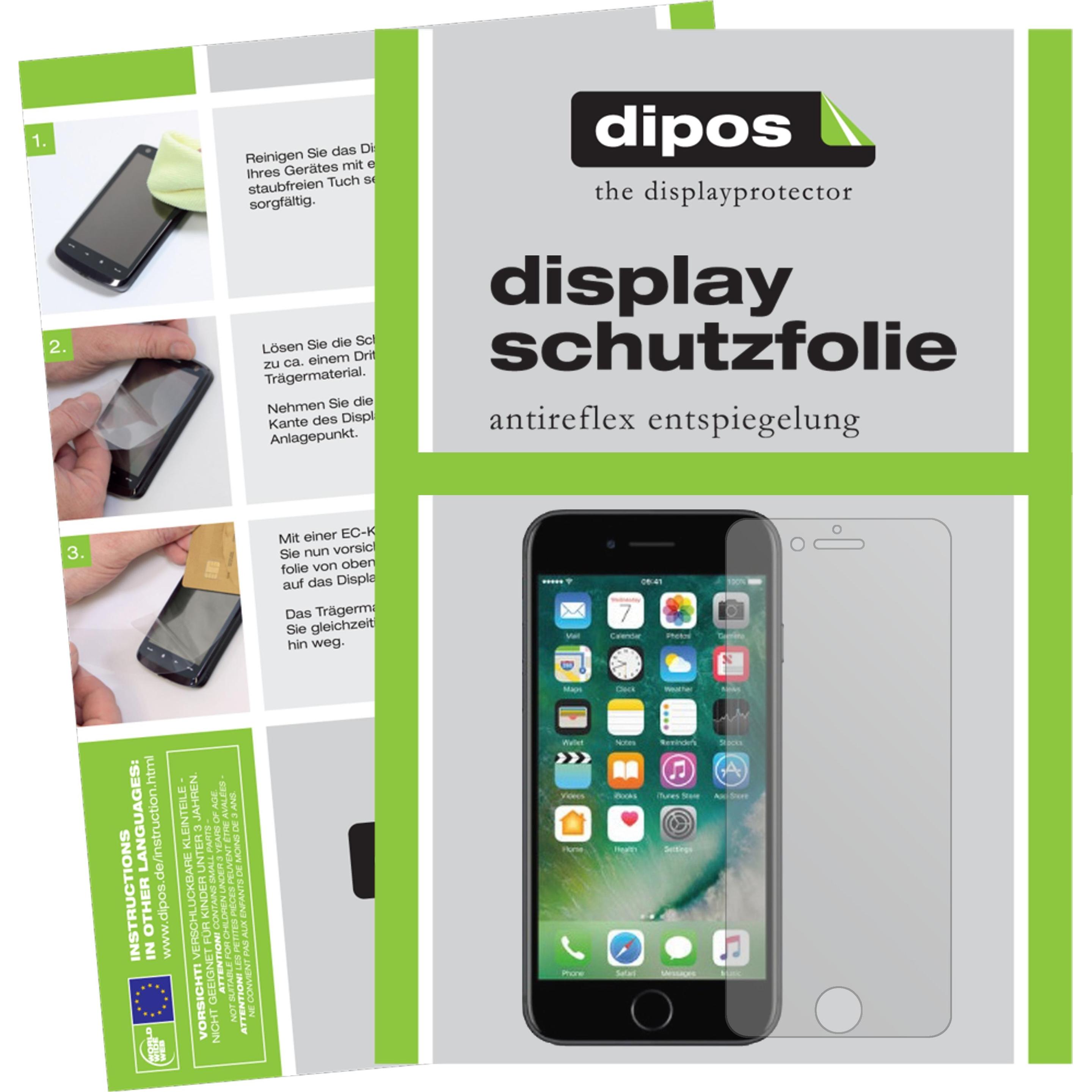 Dipos Displayschutzfolie Antireflex (2 Stück, Apple iPhone 8 Plus), Smartphone Schutzfolie, Transparent